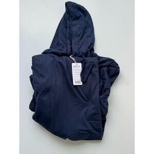 DudeRobe Men's Navy Hooded Robe w/ Pockets Sz L/XL NEW NWT